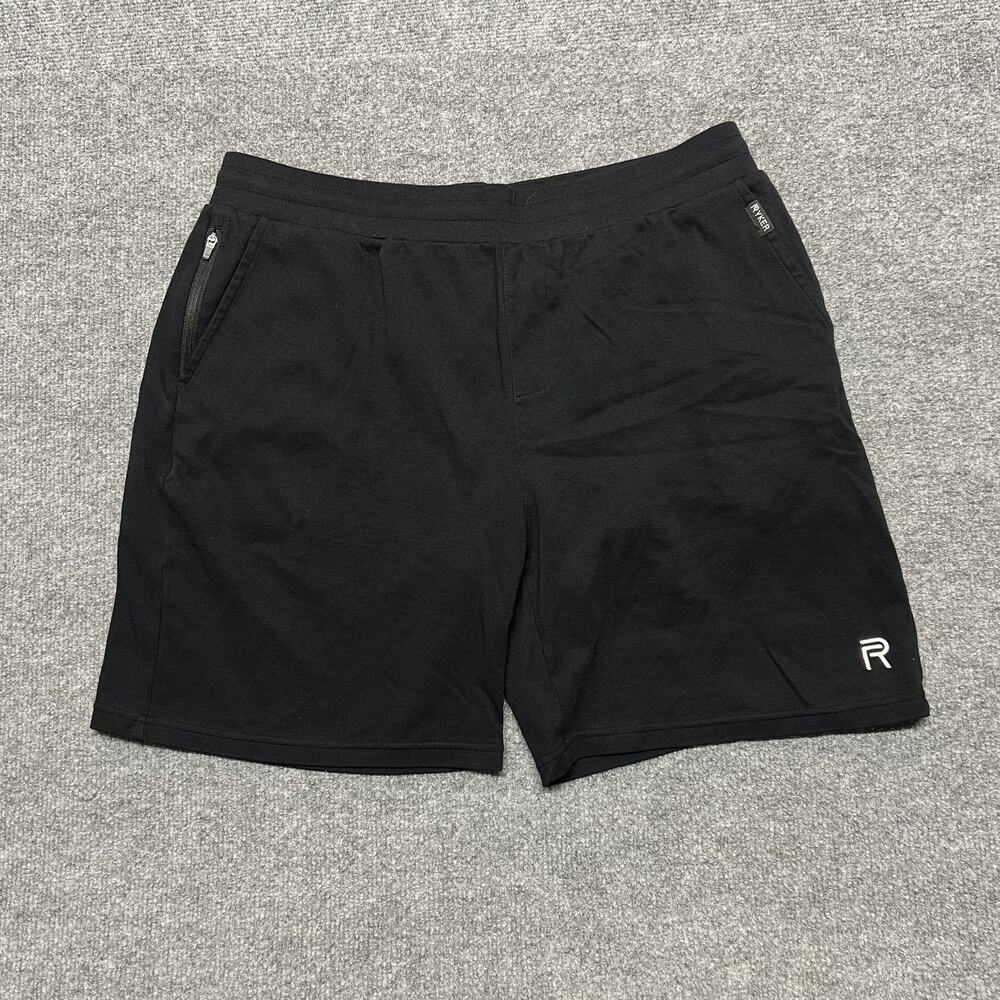 Ryker Sweat Shorts Adult XL Black Dark Wash Merino Wool Liner 6" Inseam Mens